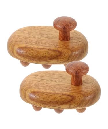 Collbath 2 pieces massage brush multi -purpose comb smaller comb wood massage tools body massager massage comb light wooden ridge wood massage tool massage device for the scalp
