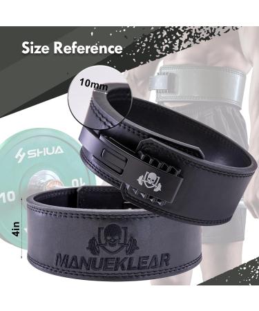 Manuklear 10mm Leather Lift Belt - Premium Weight Lifting Belt for Men & Women XL Black Ultimate Gym & Bodybuilding Support - Buy Online on GoSupps.com