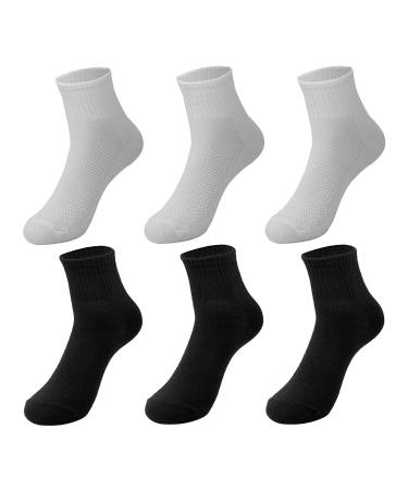 Bluecell 6 Pairs Men White and Black One Size Travel Portable Disposable Stretch Socks for Sport Business Travel