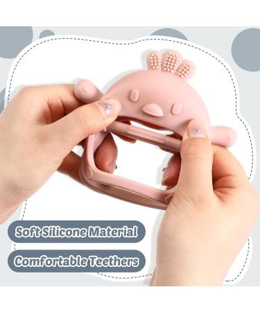 Treela 6 Pcs Baby Teething Toys - Silicone Teether Mitten for Babies 0-6 Months - Anti-Drop Chew Toys - Cute Color - Newborn Breastfeeding Needs - Buy Online on GoSupps.com