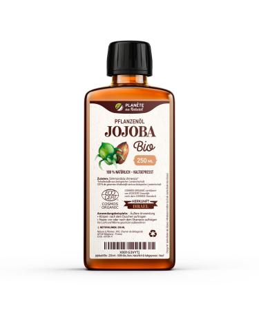 Jojoba Oil Organic 250 ml - 100% Organic Pure Natural & Cold Pressed 250 ml (Pack of 1) - Buy Online on GoSupps.com