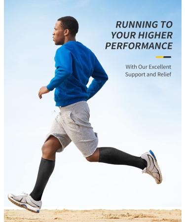 CAMBIVO 2 Pairs Compression Socks for Men and Women(20-30 mmHg) Compression Stocking for Swelling Nurse Flight (Black LXL) Black Large-X-Large - Buy Online on GoSupps.com