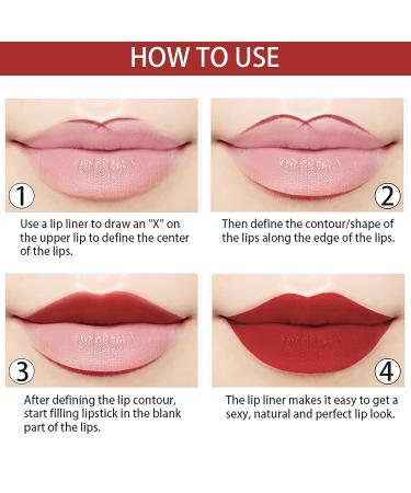 KIMIEYE 6pcs Lip Liner Pencil Set - Superstay Retractable Lip Crayon for Long-Lasting Waterproof Matte Lips - Nude to Red Shades - Includes Built-In Sharpener (SET B) - Buy Online on GoSupps.com