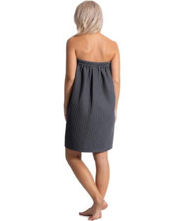XX-Large Dark Gray Quick Dry Waffle Spa Wrap with Adjustable Closure | Lightweight Bath Robe Direct - Buy Online on GoSupps.com