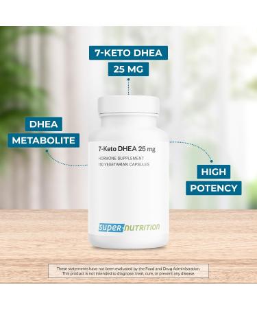 Supersmart - 7-Keto DHEA Supplement 25 mg - Natural DHEA Metabolite | Non-GMO & Gluten Free - 150 Vegetarian Capsules - Buy Online on GoSupps.com