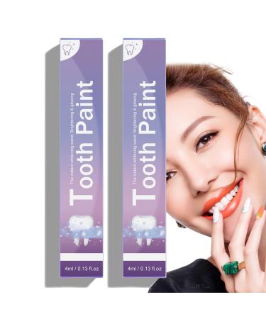 Whitening Tooth Paint Teeth Whitening Pen Tooth Polish Teeth Whitener Teeth Whitening Gel Essence Instant Teeth Effectively Whitening Gel Teeth Cleaning Serum for Tooth Whitening Removal (2 Purple)