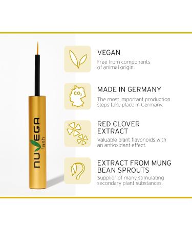 Nuvega Lash Vegan Eyelash & Eyebrow Serum Set - Longer Lashes in 4-6 Weeks | Made in Germany | 1ml & 3ml Growth Serum - Buy Online on GoSupps.com