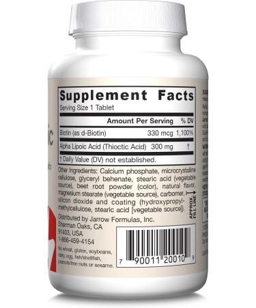 Jarrow Formulas Alpha Lipoic Sustain with Biotin - 300 mg Antioxidant Dietary Supplement 60 Vegan Tablets for Optimal Health - International Shipping Available - Buy Online on GoSupps.com