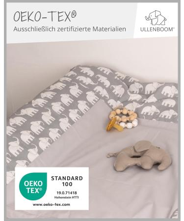 ULLENBOOM Gray Elephants 75x85 cm Diaper Pad Cover - Removable Cotton Baby Changing Table Wrap (EU Made) - Buy Online on GoSupps.com