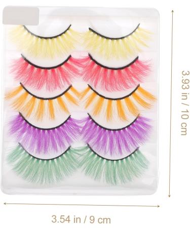 POPETPOP 5 Pairs Colored False Eyelashes Adhesive Eyelash Costumes Eyelashes Natural Eyelashes Faux Lashes Faux Eyelashes Halloween Lashes False Lashes Mermaid Fluffy 3d Imitation - Buy Online on GoSupps.com