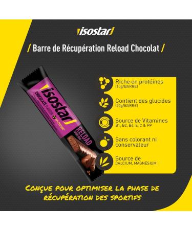 Isostar After Sport Reload Bars Chocolate Flavor - Pack of 30 Recovery Bars After Exercise - 30 x 40 g - Buy Online on GoSupps.com