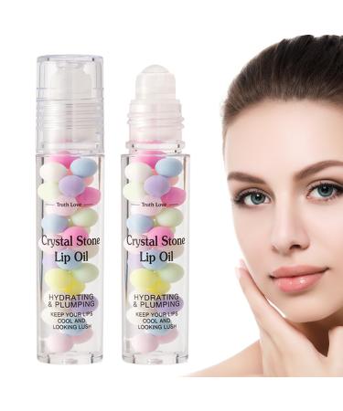 Whnbuij Roll-on lip oil - Moisturizing and plumping lip oil - Plumping moisturizing and non-sticky lip care oil for women and girls