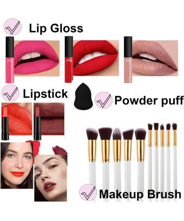 29Pcs All In One Makeup Kit for Women | Beginners Essential Starter Set with Lip Gloss, Concealer, Foundation, Eyeshadow Palette & Brushes - KIT007 - Buy Online on GoSupps.com