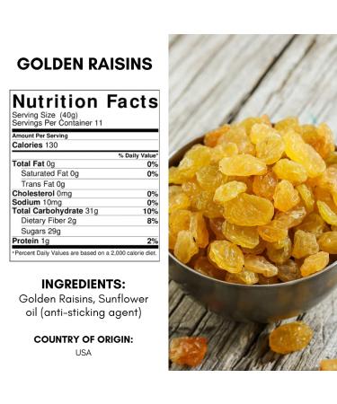 Amrita Golden Raisins 1 lb - No Added Sugar, Naturally Sweet, Gluten Free Dried Sultanas - Freshly Packed in Resealable Bag - Yellow & White Raisins, Vegan & Healthy Snacks - 1 Pound (Pack of 1) - Buy Online on GoSupps.com