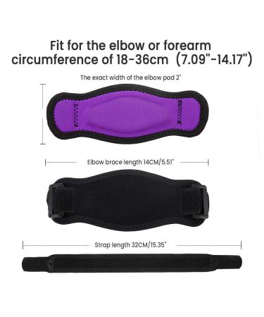 AVIDDA Tennis Elbow Support Strap 2 Packs Adjustable Elbow Brace with Compression Pad for Tennis Elbow Golfers Elbow Pain Relief Men Women Purple 2 Pack Purple - Buy Online on GoSupps.com