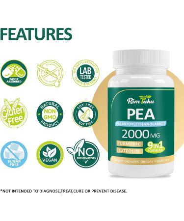 Liposomal Palmitoylethanolamide 2000MG + Luteolin 200MG + Turmeric 200MG & Fisetin 100MG Micronized Pea 99% Highly Purified Enhanced Absorption Pea Supplement 240 Capsules - Buy Online on GoSupps.com