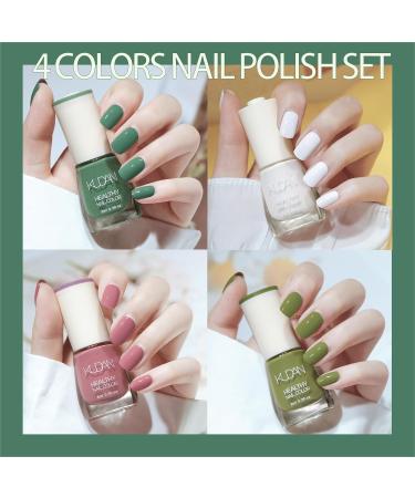 Green Nail Polish Nail Varnish - Quick Dry & Long Lasting Matcha Green Nail Varnish - Non-Toxic Water Based Holographic Nail Polish - Glossy Chip Resistant for DIY Nail Art at Home Salon (4PCS Green) - Buy Online on GoSupps.com