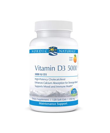 Nordic Naturals Vitamin D3 5000 Orange 5000 IU 120 Soft Gels