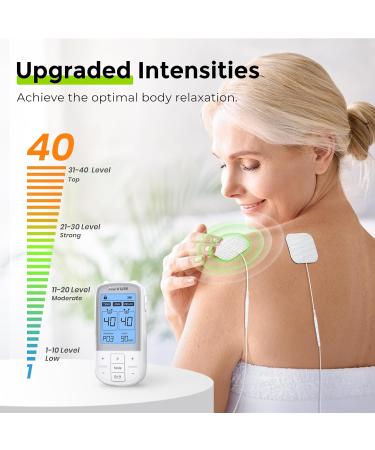 AUVON 3-in-1 TENS Machine for Pain Relief with 32 Modes & 40 Intensities Dual Channel TENS Unit Muscle Stimulator & EMS Relax Machine with EVA Travel Case 10 Pcs TENS Unit Electrodes Pads - Buy Online on GoSupps.com