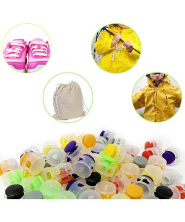 Rhsemi 100pcs Plastic Round Cord Locks Toggle Hole Spring Stop Fastener Spring Fastener Cord Lock Hole Round Toggle End for Backpacks Lanyard Clothes Shoes DIY Handmade(10 Colour) - Buy Online on GoSupps.com