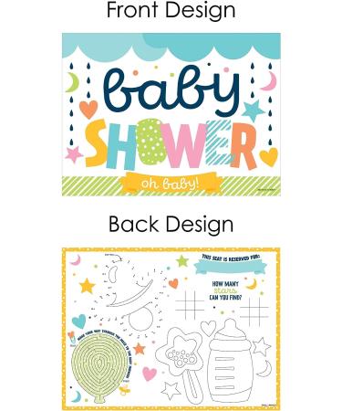 Colorful Baby Shower Coloring Sheets - Set of 16 | Gender Neutral Party Activity Placemats - Buy Online on GoSupps.com