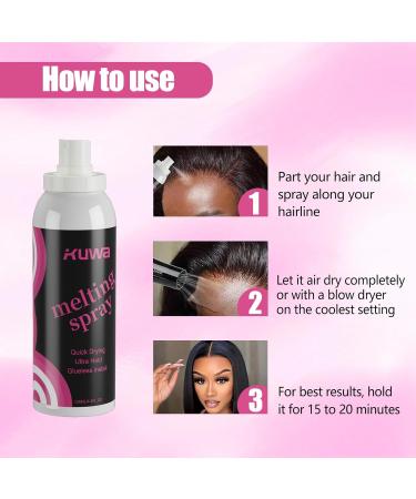 Kuwa lace Melting Spray lace Bond Adhesive Spray Melting Spray for lace Wigs lace Melting Spray for glueless wigsmelting Spray 4.4 oz / 130ml -Strong Natural Forming Hold - Buy Online on GoSupps.com