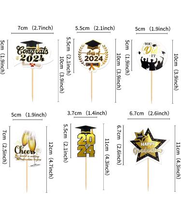 Ercadio 24 Pack Congrat 2024 Grad Cupcake Toppers Class of 2024 Cupcake Picks Happy Graduation Cupcake Toppers You Did It Cake Toppers for Graduation Theme Party Cake Decors Supplies Pattern 4 - Buy Online on GoSupps.com