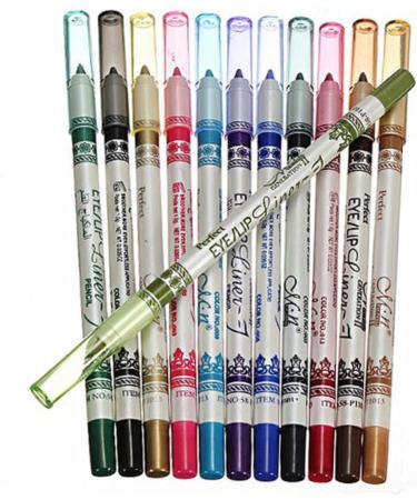 FRCOLOR 12 Eyeliner Pencil Glitter Eyeliner Eye Liner Sharpeners Cosmetic Pencils Set Makeup Pen Water Proof 1 count (Pack of 1) As Shown - Buy Online on GoSupps.com