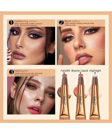 3-Pcs Liquid Contour Beauty Wand Set - Highlighter, Blush, and Illuminator Stick for Easy Blending and Lightweight Coverage - Buy Online on GoSupps.com