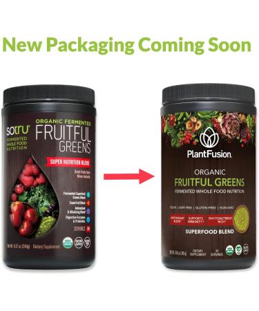 PlantFusion Fruitful Super Greens Powder - Organic Fermented Juice Blend with Probiotics Prebiotic Fiber & Digestive Enzymes Non-GMO Vegan Gluten-Free - 30 Servings - Buy Online on GoSupps.com