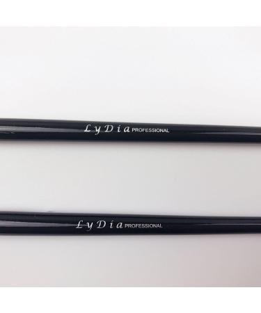 Eyeliner Eyebrow Makeup Brush Duo - LyDia Professional Black Flat Angled Eye Brow/Eyeliner/Eyeshadow Makeup Brush + LyDia Professional Black/Golden Eyeliner Cosmetic Makeup Brush - Buy Online on GoSupps.com
