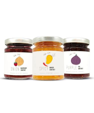 Foodoko Finest - Gourmet Chutney Set for gourmet |Spicy Mango Chutney purple fig chutney onion and raspberry chutney (3x180g) - Buy Online on GoSupps.com