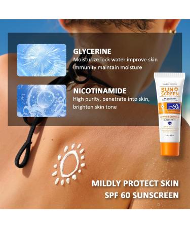 Face Sunscreen Sun Cream Spf 60 - Anti Aging Tinted Sunscreen for Face High Protection Against UVA & UVB Spf Face Moisturiser - Powerful Full Body Sun Protection Lightweight Gel Sunscreen For Face - Buy Online on GoSupps.com