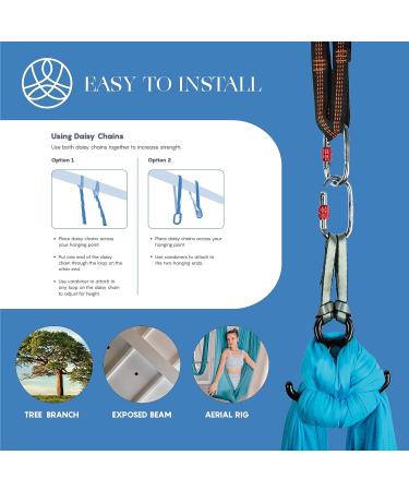 AUM Active Aerial Silks Starter Kit - 9 Yards Aerial Yoga Hammock with Hardware & Guide - Pink Aerial Swing for Acrobatic Flying Yoga (Up to 13ft) - Buy Online on GoSupps.com