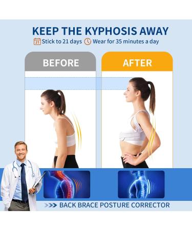 Women's Posture Corrector Brace - Adjustable Upper Back Straightener for Neck Pain Relief (S/M 25-36 Inch) - Buy Online on GoSupps.com