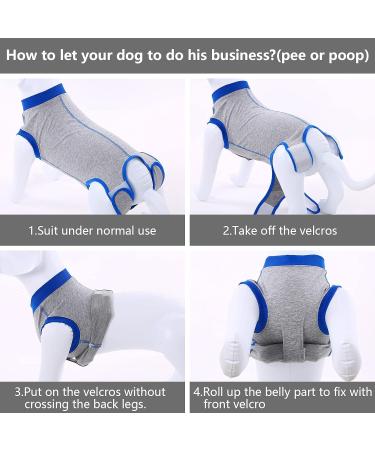 Recovery Suit for Dogs - Postoperative Wound Protection Clothing | Anti-Licking E-Collar Alternative | XS A-Gray - Buy Online on GoSupps.com