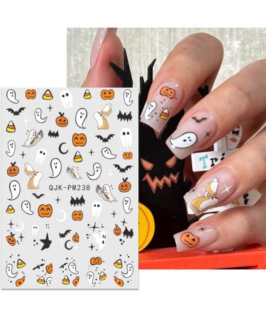 JMEOWIO 9 Sheets Halloween Nail Art Stickers Decals Self-Adhesive Cute Ghost Flower Star Nail Supplies Nail Art Design Decoration Accessories - Buy Online on GoSupps.com