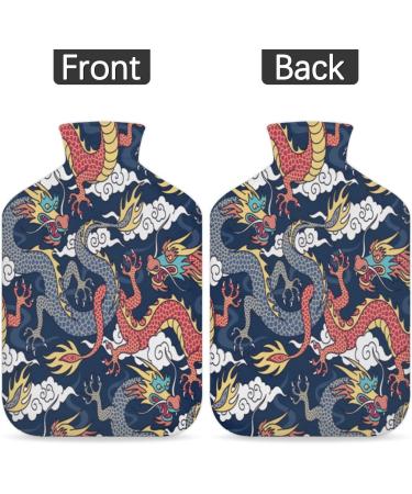 Dragon Hot Water Bottle with Fluffy Cover - 2L for Kids & Adults | Cozy Nights & Pain Relief - Buy Online on GoSupps.com