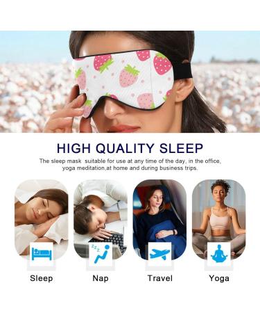 Haskirky Light Blocking Eye Mask for Deep Sleep and Comfort - Breathable & Adjustable for Men and Women - Ideal for Travel, Yoga, Meditation - Kawaii Strawberry Design - Buy Online on GoSupps.com