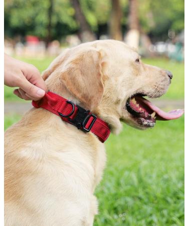Joytale Tactical Dog Collar for Medium Dogs | QR Code Dog Tag | Durable Red Collar with Handle - Perfect for Adventurous Pets - Buy Online on GoSupps.com