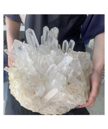 Natural Crystal Rough Crystal Cluster Natural Rare White Quartz Crystal Cluster Specimen (Size : 150-200g)