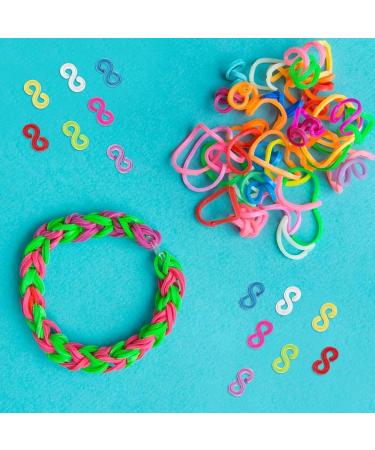 600 PCS S Clips Rubber Band Connectors for DIY Bracelet Making - Exquisite Transparent and Colorful Handicraft Gadgets by DaKuan - Buy Online on GoSupps.com