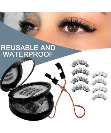 SSKHE Magnetic Eyelashes without Eyeliner Reusable Dual Magnetic lashes false eyelashes magnetic Natural Look Magnetic Eyelashes No Glue 3D False Eyelashes Kit with Applicator Waterproof Easy to Wear - Buy Online on GoSupps.com