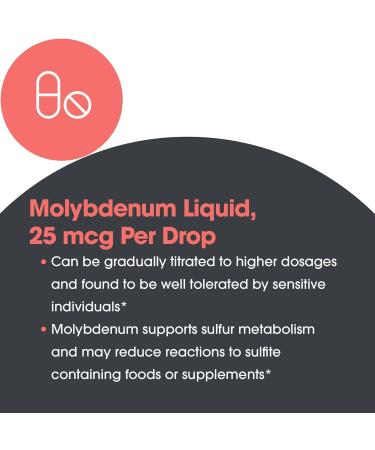 Allergy Research Group Liquid Molybdenum Supplement - Sulfur Metabolism Support Detox Uric Acid Trace Minerals 25mcg Liquid Drops - 1 Fl Oz - Buy Online on GoSupps.com