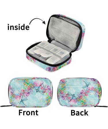 Buy Pfrewn 7-Day Watercolor Dragonfly Pill Organizer - Travel-Friendly Portable Vitamin & Medicine Holder - Buy Online on GoSupps.com