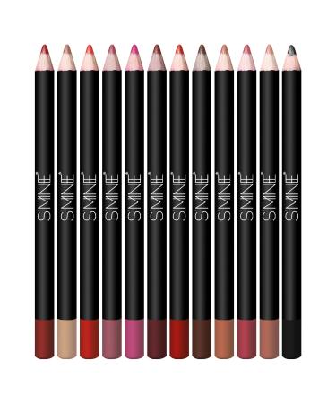 IS'MINE Matte Lip Liner Pencil Set - 12 Assorted Colors High Pigmented Natural Lip Makeup Soft Pencils Longwear Matte Smooth Ultra Fine Lip Liners (Color Set -1)