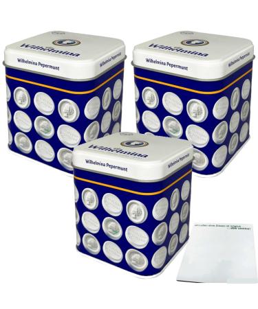 Wilhelmina Pepermunt Pastilles in a Tin Pack of 3 (3x100g) + usy Block