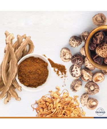 TruWild Adaptogen Blend with Cordyceps Maca Ashwagandha - 60 Capsules | All Natural Mushroom Blend for Daily Support - Buy Online on GoSupps.com