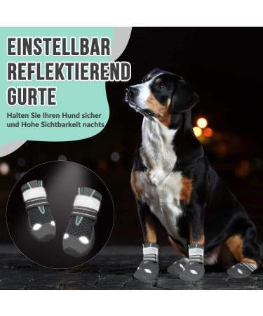 Buy Eyin Non-Slip Dog Shoes - Breathable Paw Protection Reflective Velcro Size 3 for Small Medium & Large Dogs - Dark Gray (2 Pieces) - Perfect for Outdoor Sports - Buy Online on GoSupps.com