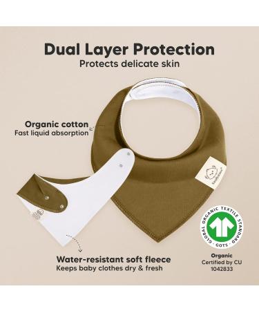 8 Pack Organic Cotton Triangle Baby Bibs - Super Absorbent Unisex Bandana Neckerchiefs for Infants | Ideal for Drooling & Teething - Buy Online on GoSupps.com